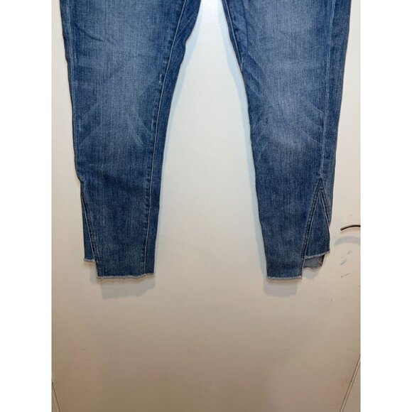 Frame Le Boy Distressed Slim Fit Blue Denim Jeans Womens Size 28 Ankle Length Ra - Picture 5 of 10